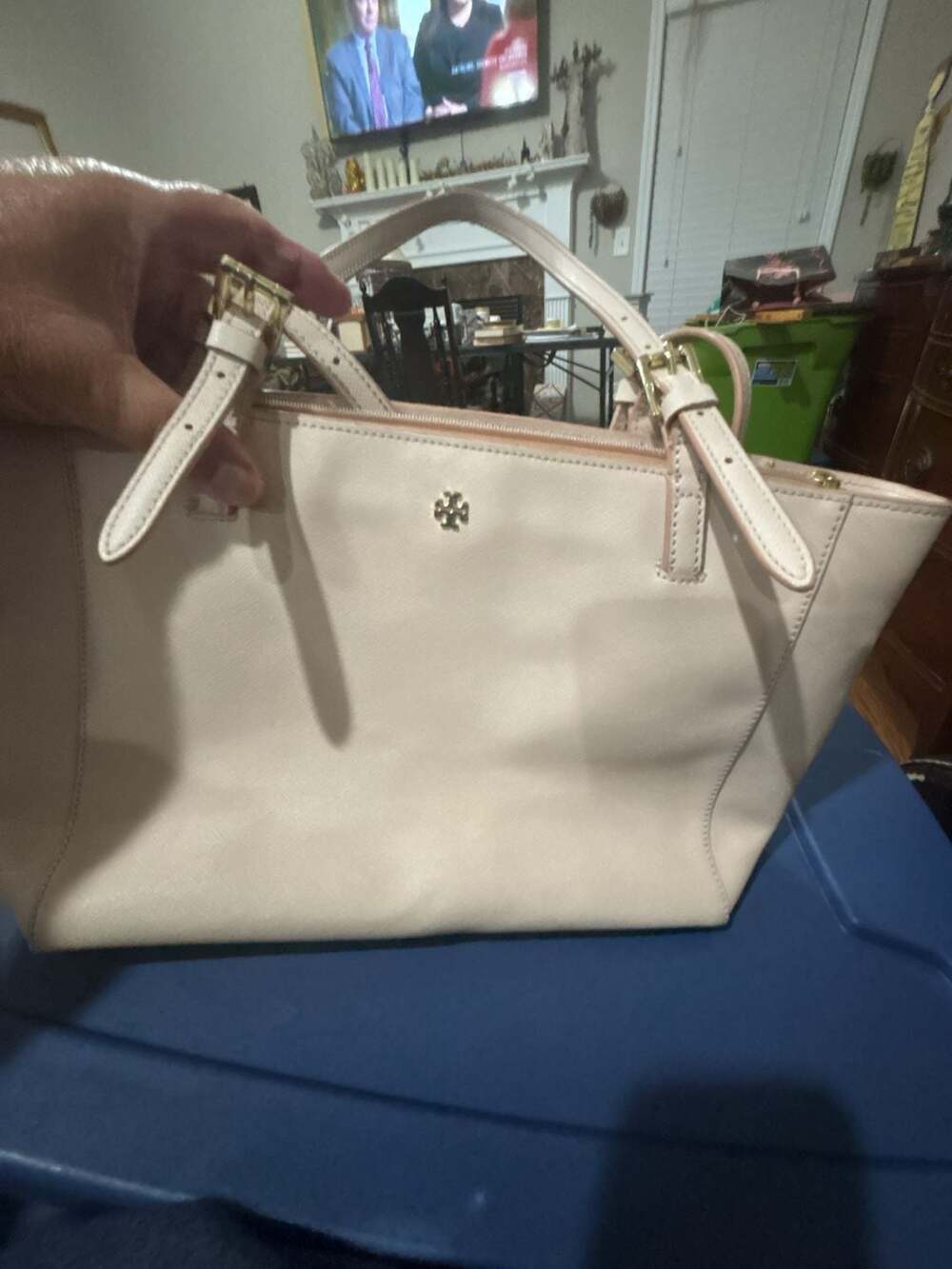 Tory Burch York Buckle Leather Tote Bag Light Pink
